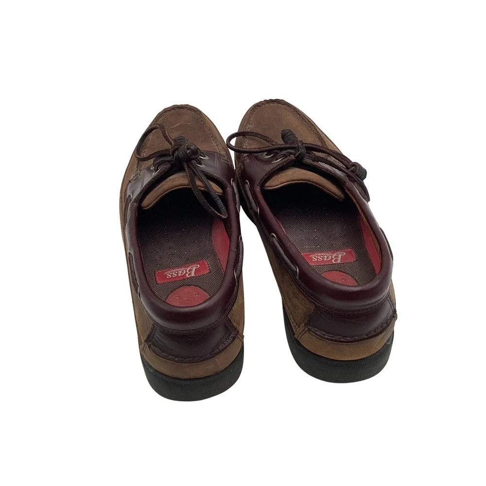 Bass Harry‎ II Mens 10.5 M Brown Leather Boat Shoes Loafers 1670-230 Deck Shoes